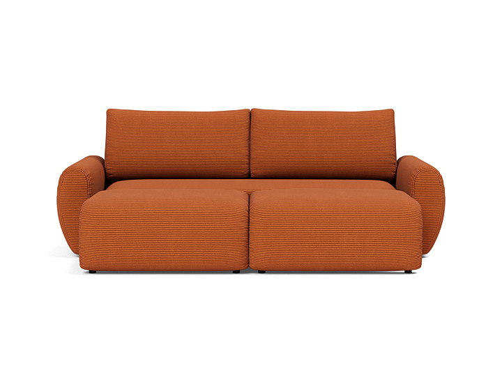 Canapea extensibila Norum cu brate rotunjite 145x200cm, tesatura la alegere