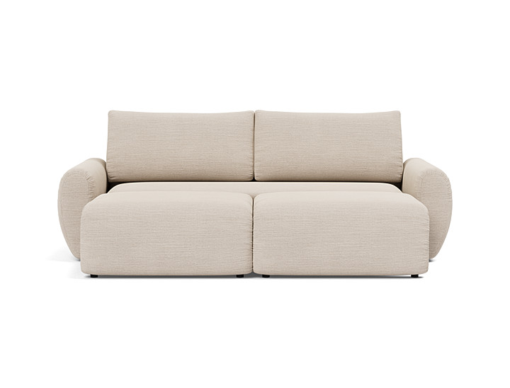 Canapea extensibila Norum cu brate rotunjite 145x200cm, tesatura la alegere