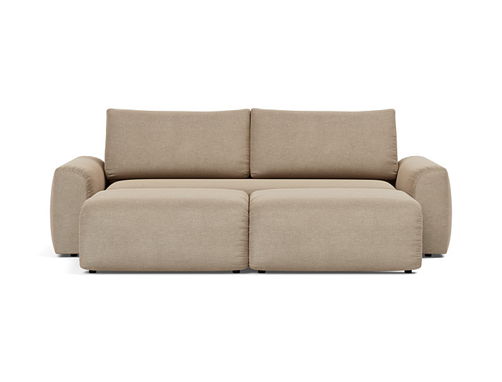 Canapea extensibila Norum cu brate masive 145x200cm, tesatura la alegere