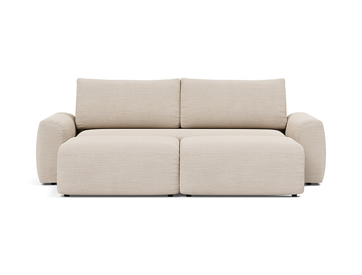 Canapea extensibila Norum cu brate masive 145x200cm, tesatura la alegere