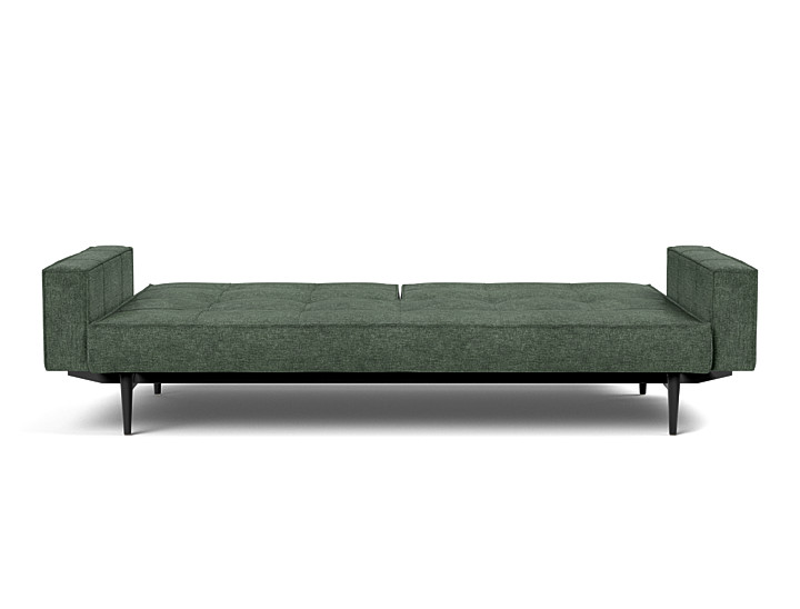 Canapea extensibila cu brate Splitback Styletto Dark Wood 115x210cm, tesatura la alegere