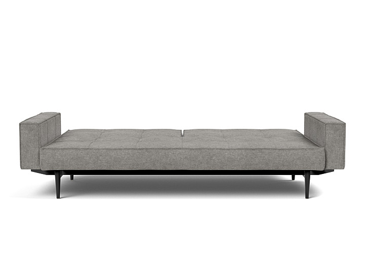 Canapea extensibila cu brate Splitback Styletto Dark Wood 115x210cm, tesatura la alegere