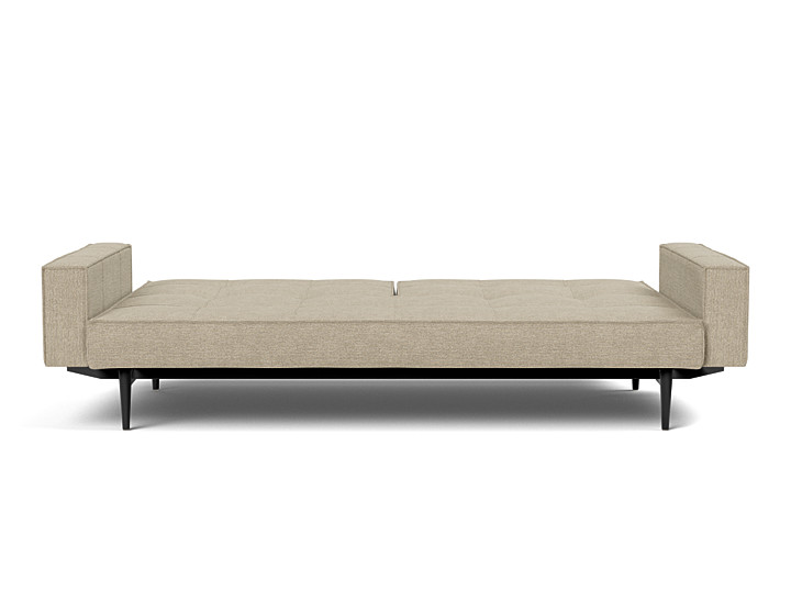 Canapea extensibila cu brate Splitback Styletto Light Wood 115x210cm, tesatura la alegere