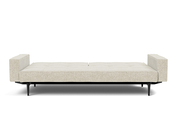Canapea extensibila cu brate Splitback Styletto / lemn negru, tesatura la alegere