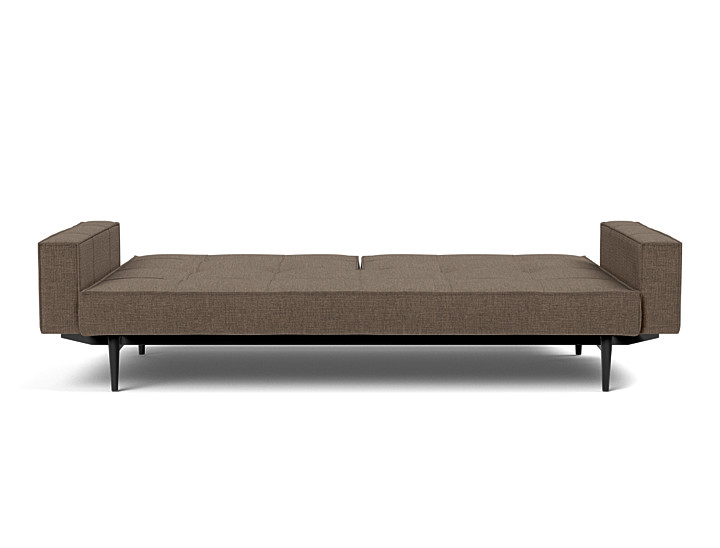 Canapea extensibila cu brate Splitback Styletto Dark Wood 115x210cm, tesatura la alegere