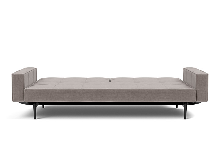 Canapea extensibila cu brate Splitback Styletto / lemn negru, tesatura la alegere