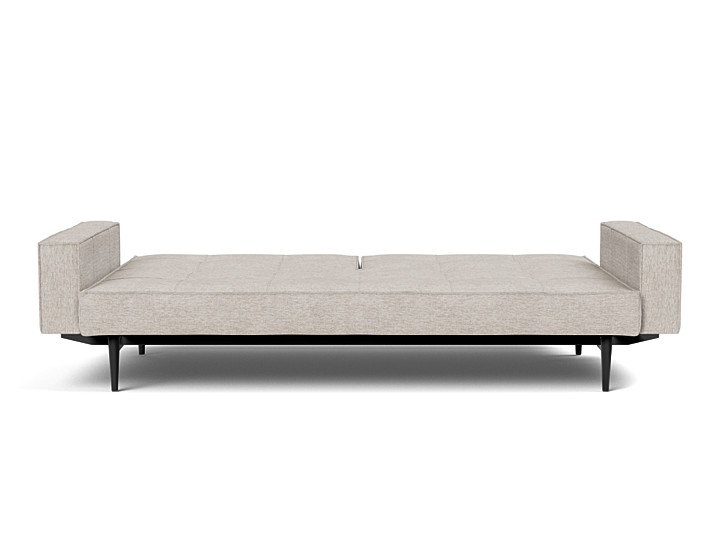 Canapea extensibila cu brate Splitback Styletto Dark Wood 115x210cm, tesatura la alegere