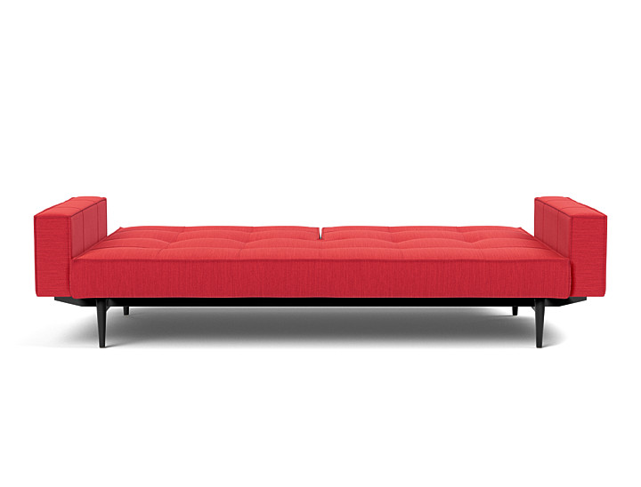 Canapea extensibila cu brate Splitback Styletto Dark Wood 115x210cm, tesatura la alegere