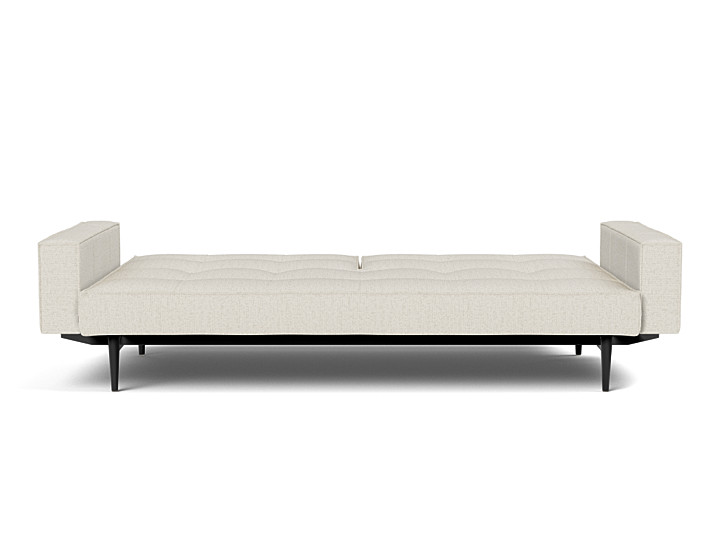 Canapea extensibila cu brate Splitback Styletto / lemn negru, tesatura la alegere