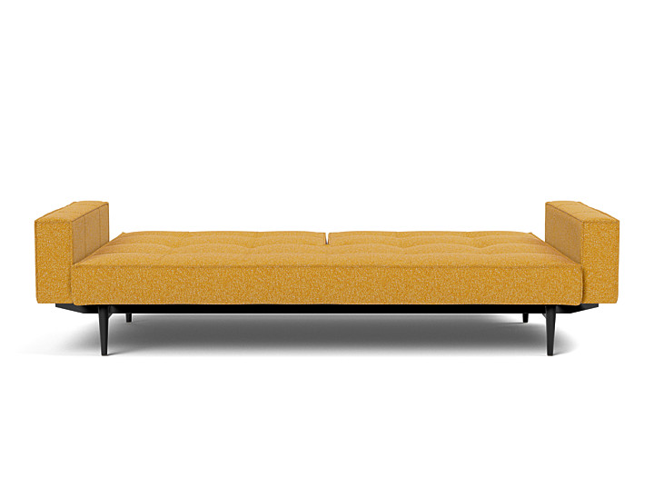 Canapea extensibila cu brate Splitback Styletto Light Wood 115x210cm, tesatura la alegere