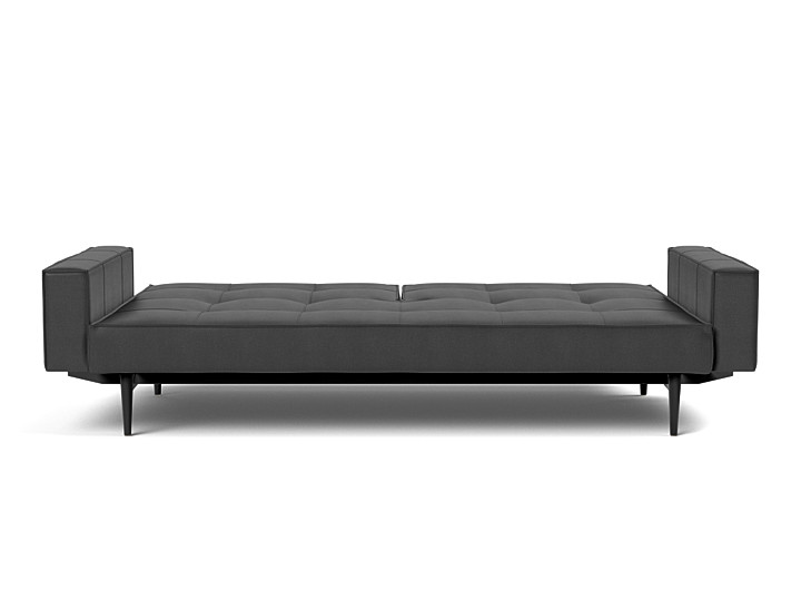 Canapea extensibila cu brate Splitback Styletto / lemn negru, tesatura la alegere