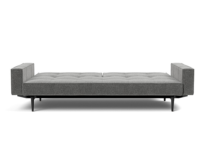 Canapea extensibila cu brate Splitback Styletto / lemn negru, tesatura la alegere
