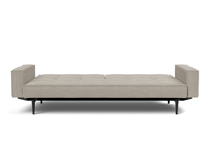 Canapea extensibila cu brate Splitback Styletto Dark Wood 115x210cm, tesatura la alegere