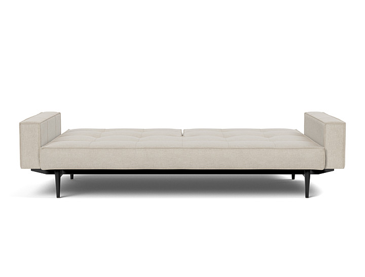 Canapea extensibila cu brate Splitback Styletto Dark Wood 115x210cm, tesatura la alegere