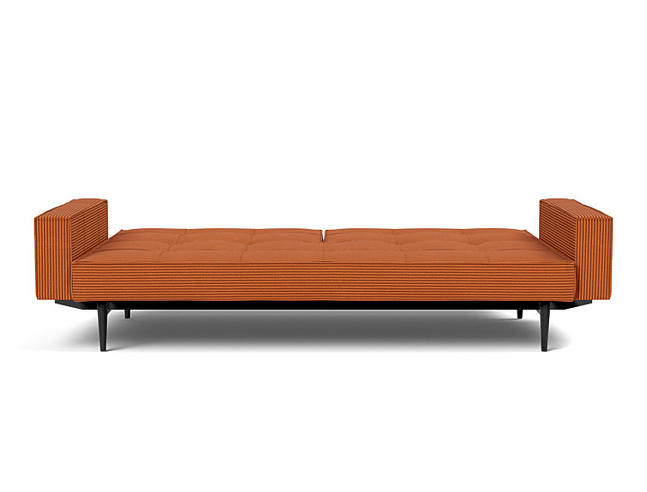 Canapea extensibila cu brate Splitback Styletto Light Wood 115x210cm, tesatura la alegere