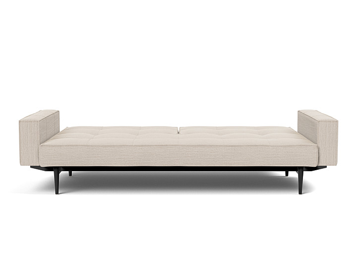 Canapea extensibila cu brate Splitback Styletto Light Wood 115x210cm, tesatura la alegere