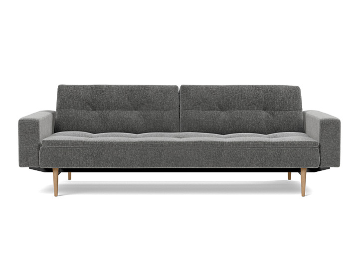 Canapea extensibila cu brate Dublexo Styletto Dark Wood Twist Charcoal 115x210cm