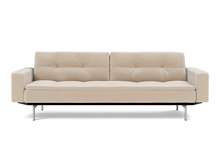 Canapea extensibila cu brate Dublexo Chrome 115x210cm, tesatura la alegere