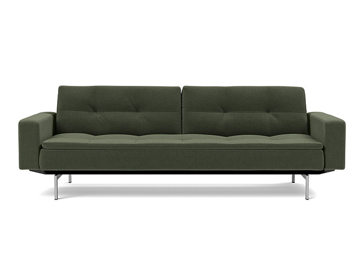 Canapea extensibila cu brate Dublexo Chrome 115x210cm, tesatura la alegere