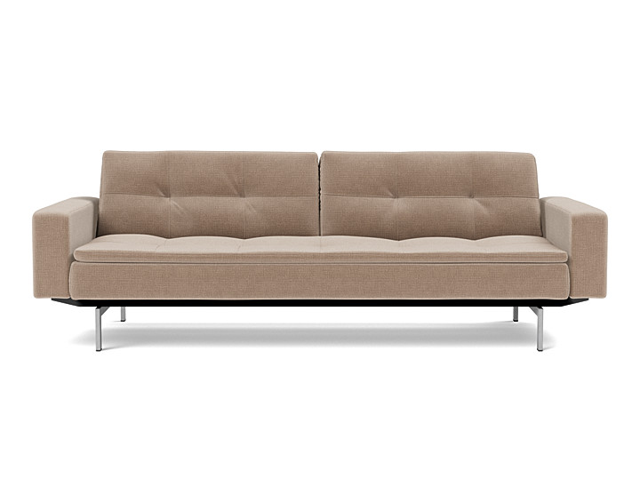 Canapea extensibila cu brate Dublexo Chrome 115x210cm, tesatura la alegere