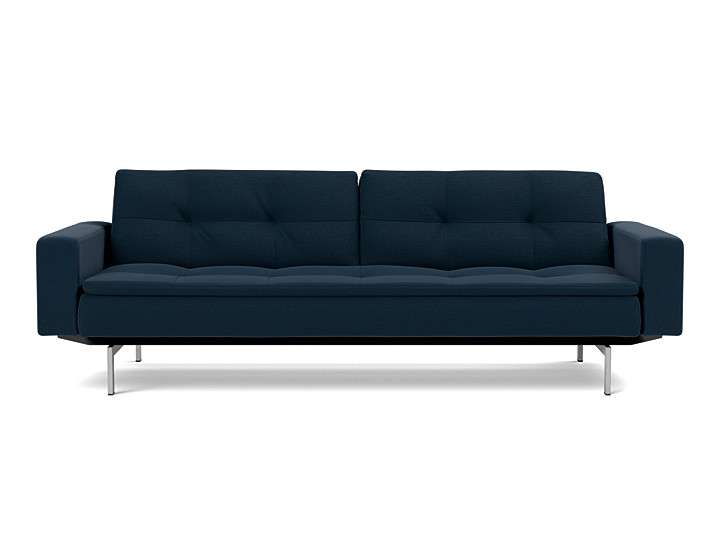 Canapea extensibila cu brate Dublexo Chrome 115x210cm, tesatura la alegere