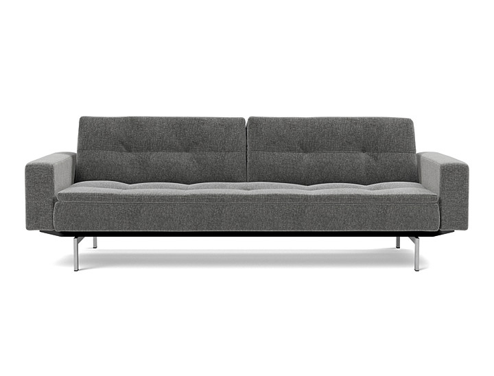 Canapea extensibila cu brate Dublexo Chrome Twist Charcoal 115x210cm