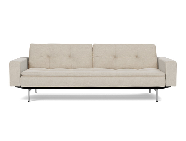 Canapea extensibila cu brate Dublexo Chrome 115x210cm, tesatura la alegere