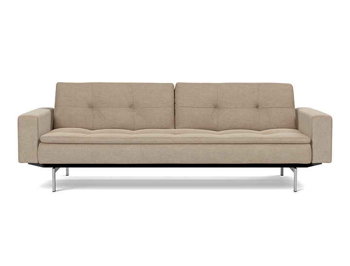Canapea extensibila cu brate Dublexo Chrome 115x210cm, tesatura la alegere