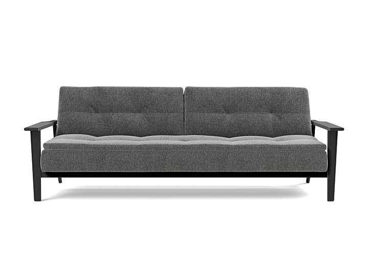 Canapea extensibila Dublexo Frej Oak Twist Charcoal 115x210cm