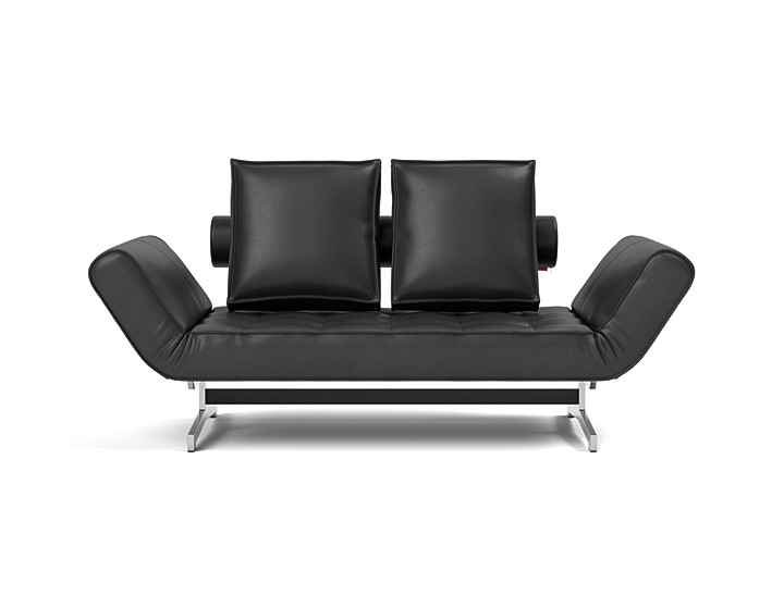 Canapea extensibila Ghia Chrome Faunal Black 80x210 cm