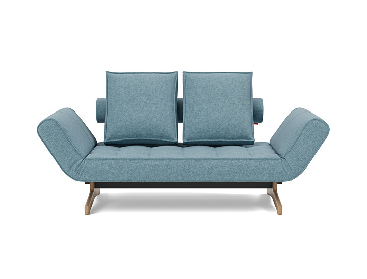 Canapea extensibila Ghia Wood Mixed Dance Light Blue 80x210 cm