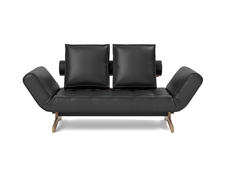 Canapea extensibila Ghia Wood Faunal Black 80x210 cm