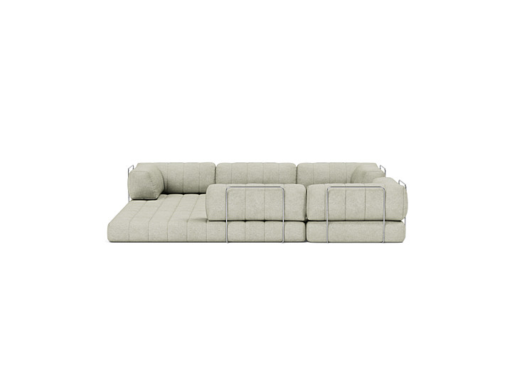 Canapea extensibila de colt CozyPad cu brate 312x312cm, tesatura la alegere
