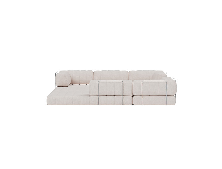 Canapea extensibila de colt CozyPad cu brate 312x312cm, tesatura la alegere
