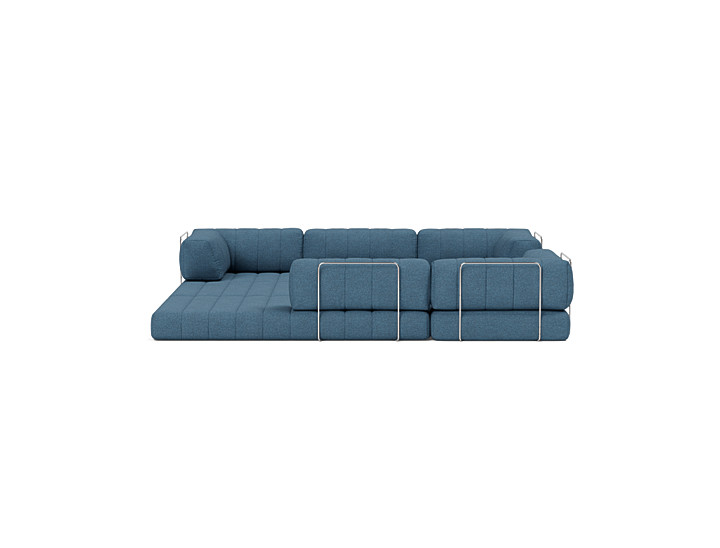 Canapea extensibila de colt CozyPad cu brate 312x312cm, tesatura la alegere