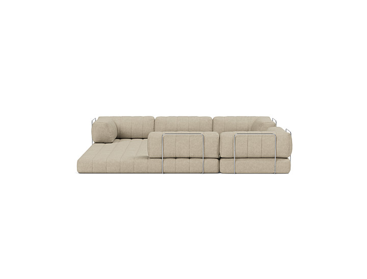 Canapea extensibila de colt CozyPad cu brate 312x312cm, tesatura la alegere