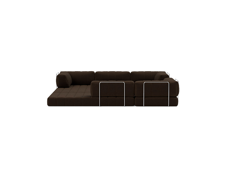 Canapea extensibila de colt CozyPad cu brate 312x312cm, tesatura la alegere