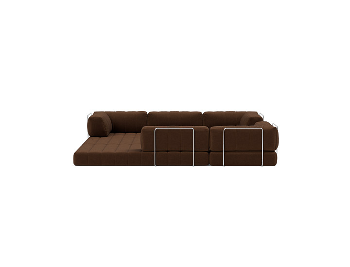 Canapea extensibila de colt CozyPad cu brate Taura Cappuccino 312x312cm