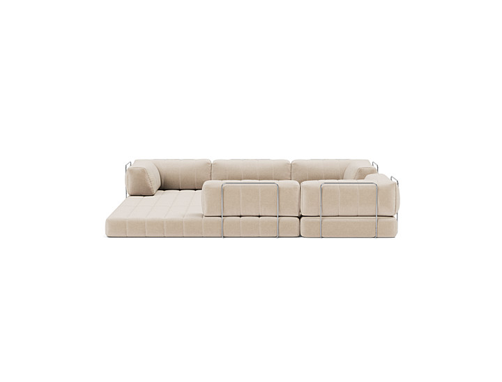 Canapea extensibila de colt CozyPad cu brate 312x312cm, tesatura la alegere