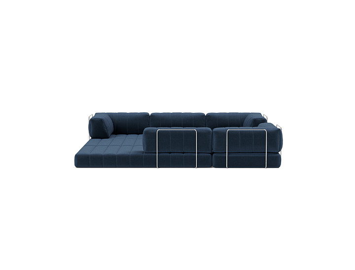 Canapea extensibila de colt CozyPad cu brate 312x312cm, tesatura la alegere