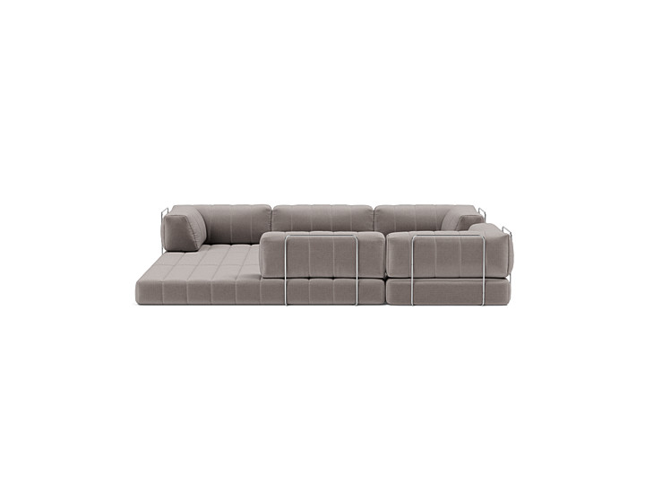 Canapea extensibila de colt CozyPad cu brate 312x312cm, tesatura la alegere
