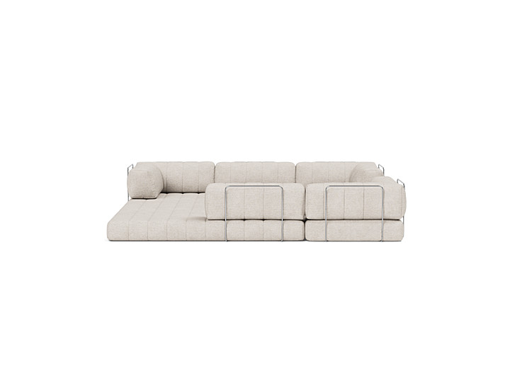 Canapea extensibila de colt CozyPad cu brate 312x312cm, tesatura la alegere