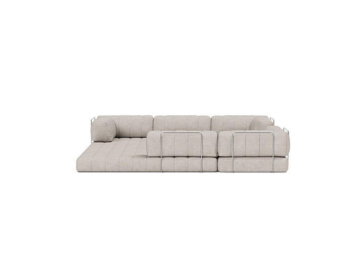 Canapea extensibila de colt CozyPad cu brate 312x312cm, tesatura la alegere