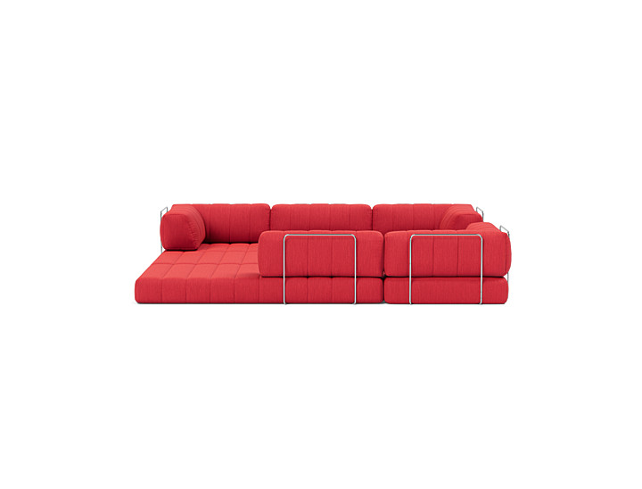 Canapea extensibila de colt CozyPad cu brate 312x312cm, tesatura la alegere