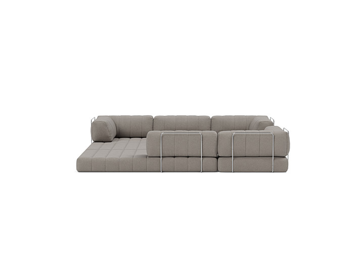 Canapea extensibila de colt CozyPad cu brate 312x312cm, tesatura la alegere