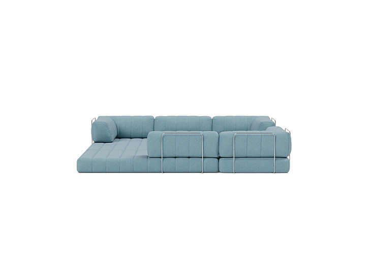 Canapea extensibila de colt CozyPad cu brate 312x312cm, tesatura la alegere