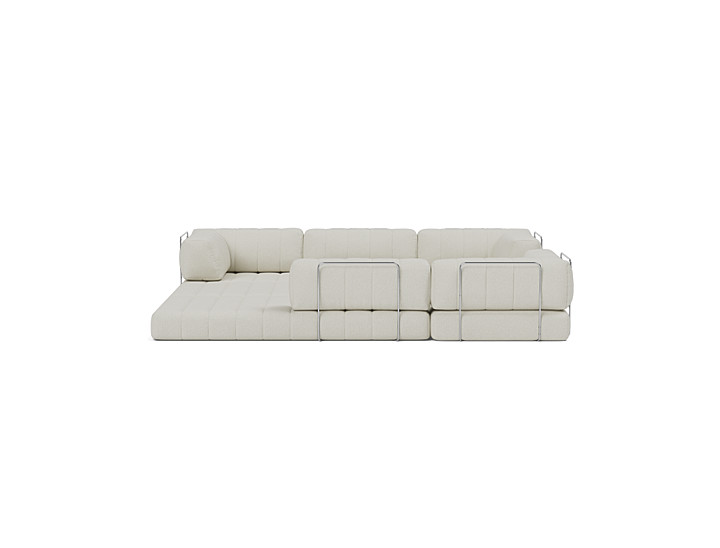 Canapea extensibila de colt CozyPad cu brate 312x312cm, tesatura la alegere