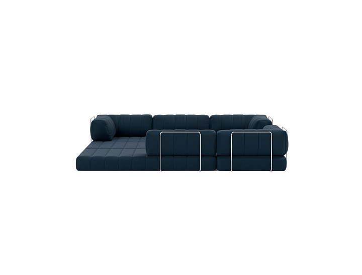 Canapea extensibila de colt CozyPad cu brate 312x312cm, tesatura la alegere