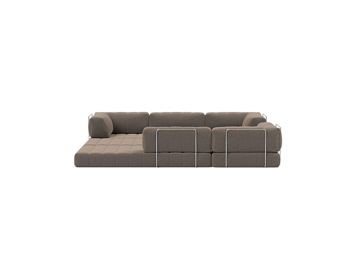 Canapea extensibila de colt CozyPad cu brate 312x312cm, tesatura la alegere