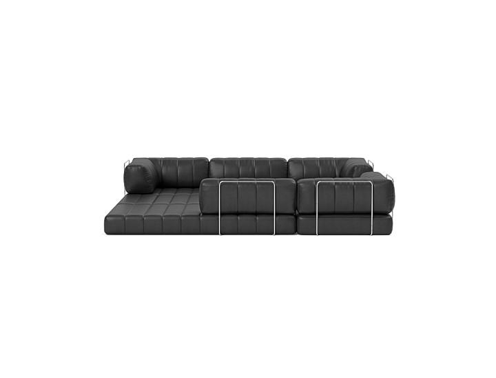 Canapea extensibila de colt CozyPad cu brate 312x312cm, tesatura la alegere